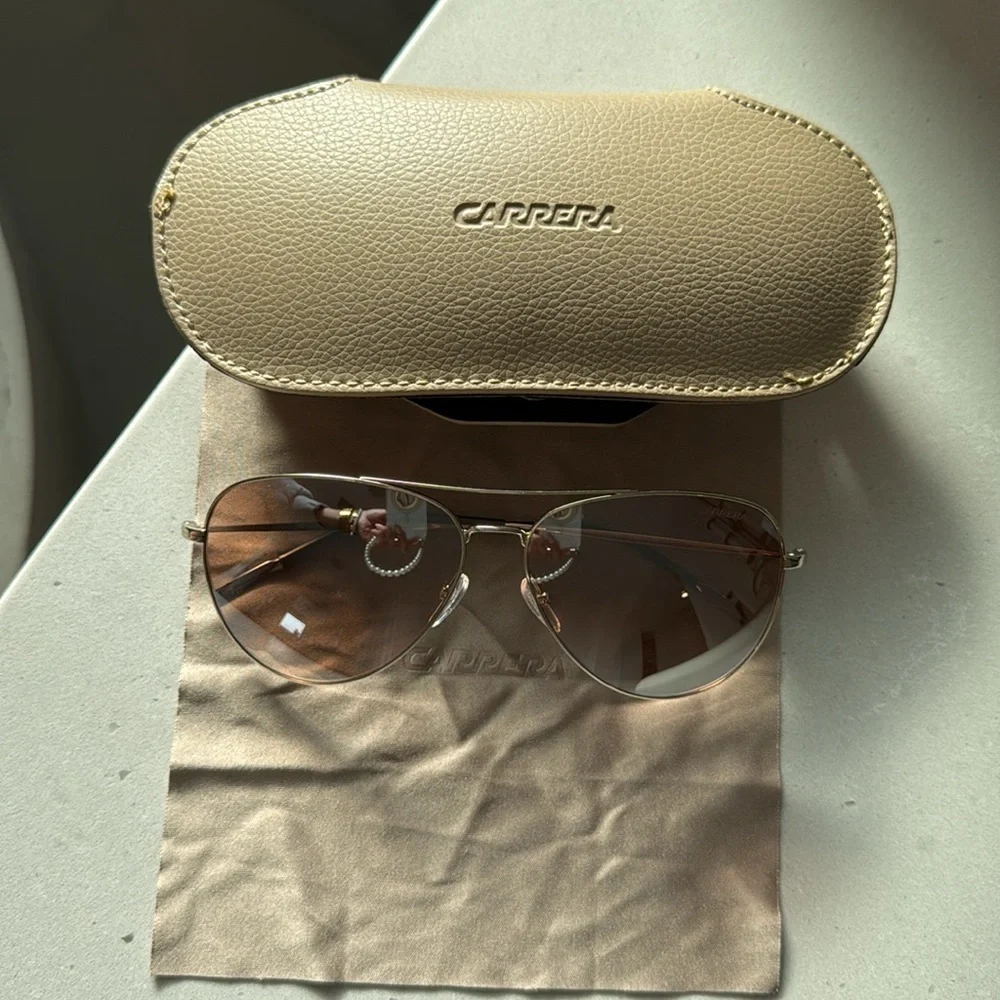Carrera Aviator Sunglasses with Gold Frame